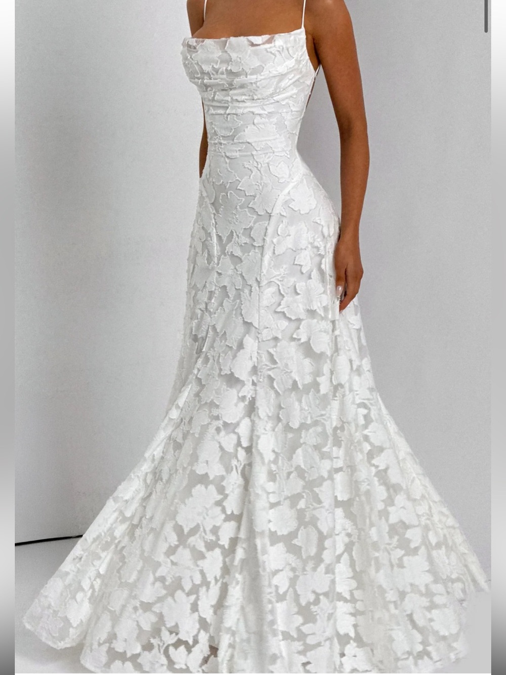 Elegant White Floral Lace Gown - Women Dresses FRANCIS MAXI DRESS - IVORY